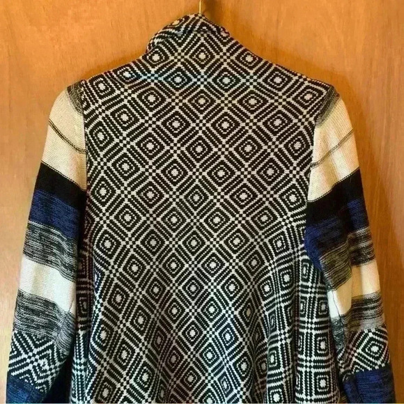 Passport Long Sleeve Draped Open Front Cardigan Blue & Black Size XL - Picture 11 of 14